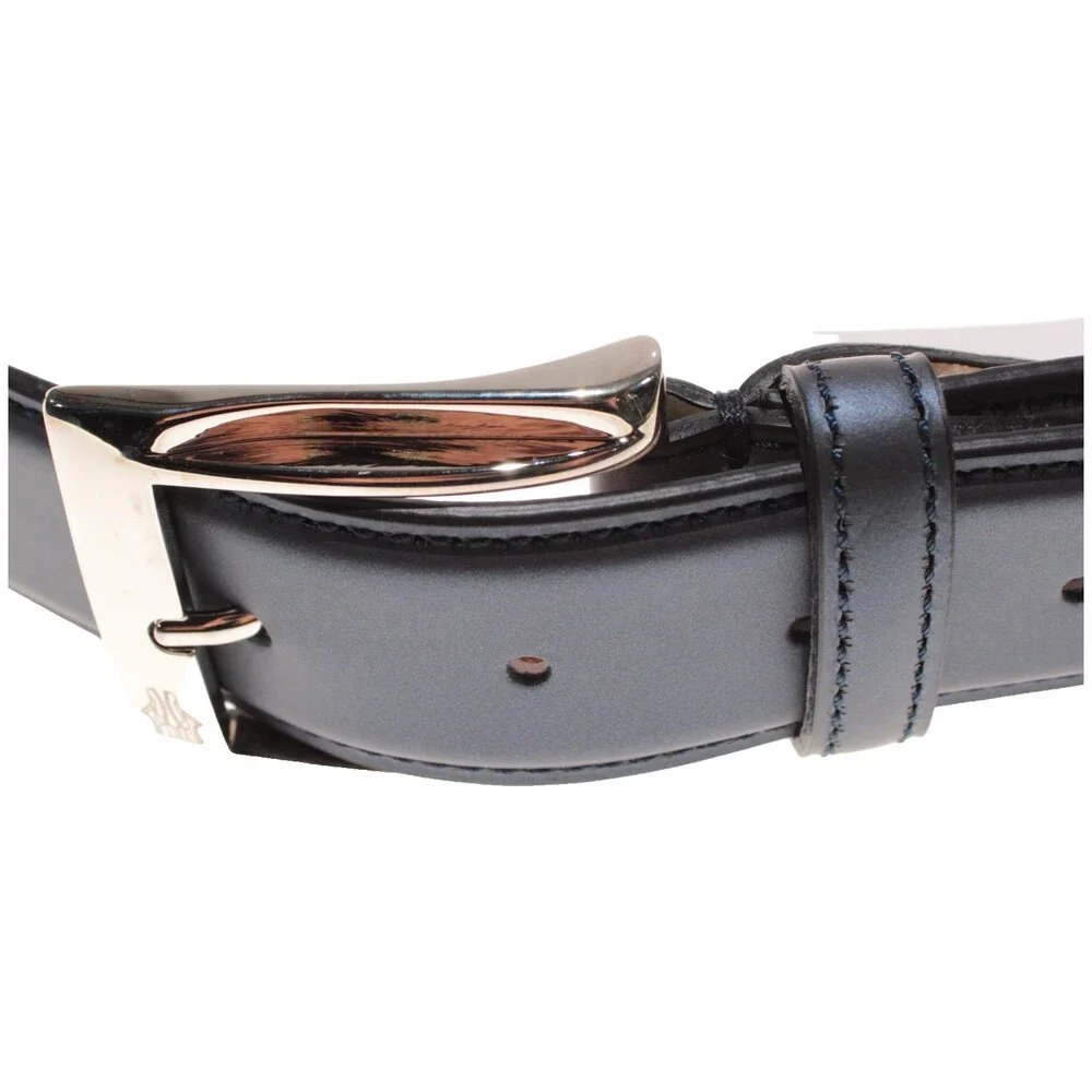 Di Bianco NWT Cut to Size Dress Belt In Solid Navy Blue Leather One Size